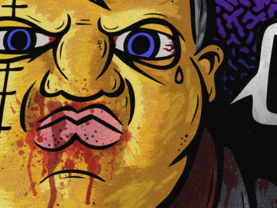 Ugh! blood butcher character eyes illustration killer monster noise portrait shading texture thug