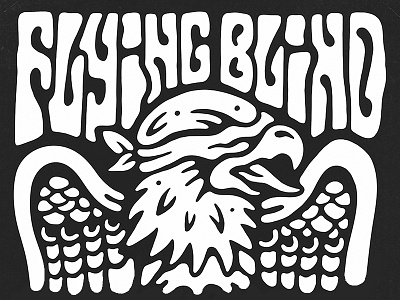 FLYING BLIND: Shirt Design 70s apparel eagle flying blind hand lettering illustration psychedelic shirt sindy sinn skull tattoo vintage
