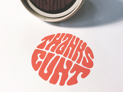 THANKS: A Stamp Of Appreciation 70s font handlettering lettering logo psychedelic stamp thanks type typography vintage
