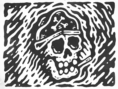 YARR: Mindless Sketching black and white hand drawn illustration ink poster risograph scan shirt sketch skull tattoo