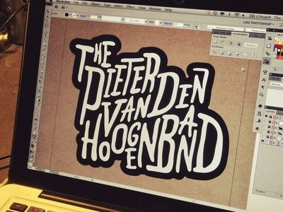 Typography for: The PVDHB black and white font hand drawn illustrator lettering logo scanned sticker text the dutch dolphin typographical nightmare typography vector work in progress working with too many letters