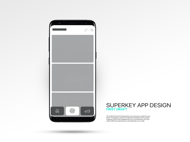 SuperkeyApp FirstDraft animation app architecture auto car flat prototype samsung simple ui ux wireframe