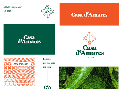 Casa d'Amares logo brand branding design flat logo orange tourism vector