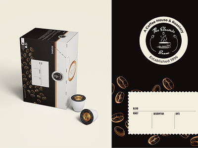 Electric Brew K-Cup Box branding coffee design illustration package design packaging print