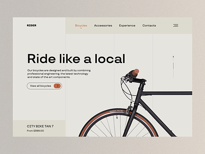 Bike Store Concept - Main Screen bicycle bike concept design desktop e commerce store ui web web design