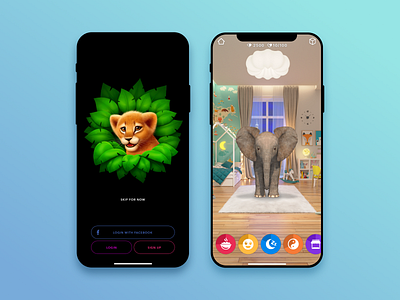 Animar 3d animals app design game realistic ui