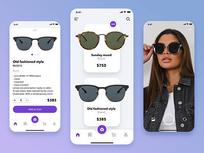 Sunglasses store app design ios shop store sunglasses ui