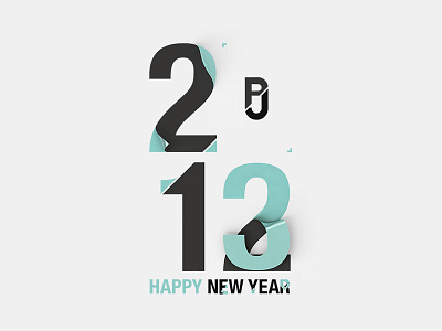 Happy! 2013 3d happy new year typography