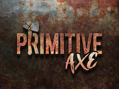 Primitive Axe Logotype 3d logo axe hatchet logo paxe primitive axe