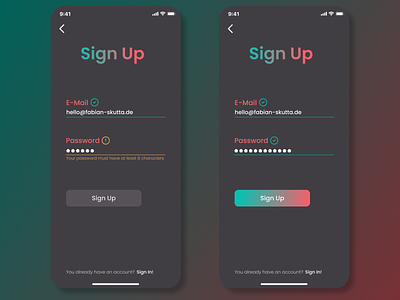 Sign Up | Concept app app concept app design apple color concept design figma flat flatdesign login minimal signup
