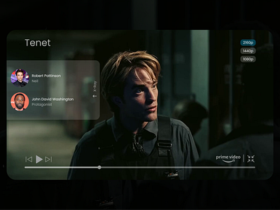 Prime Video Player | Concept concept design figma flat minimal movie player prime video tenet video video player videoplayer web web design webdesign website website design
