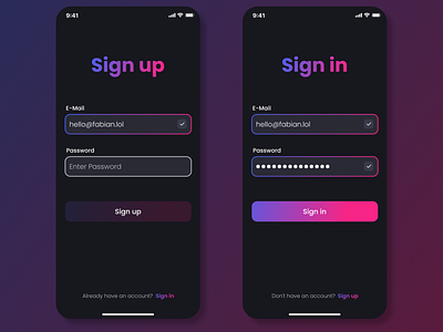 Sign Up // Sign in | Concept app concept design figma login signin signup ui