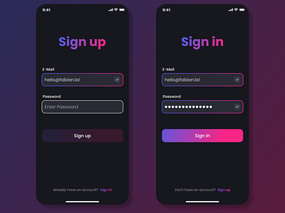 Sign Up // Sign in | Concept app concept design figma login signin signup ui