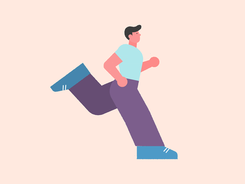 CASUAL JOG 2d after effects animation character illustration
