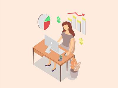 flat illustration of consultant business isometric character