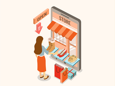 shopping in online store app isometric cool flat character illus adobe illustrator character character illustrator character online shop flat illustration flat illustration online shop illustraion isometric art isometric design isometric illustration online shop online shopping online store
