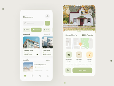 Renting House App app design icon ui ux