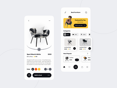 Furniture App Design app clean ui design ecommerce figma furniture futuristic interface ios minimal minimalist mobile mobile app modern product design ui uidesign uiux ux