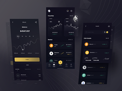 Crypto Exchange Wallet - Dark Version