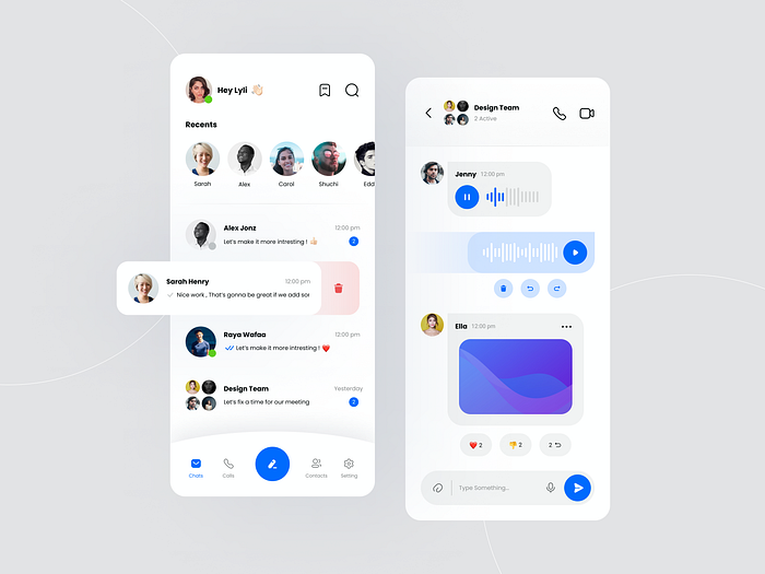 Messenger Concept Design by Lyli Aghajan for Piqo Design on Dribbble