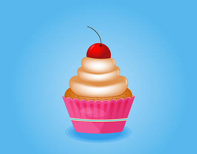 Cupcake cherries cupcake cute delicious desert design illustraion sweet yummy