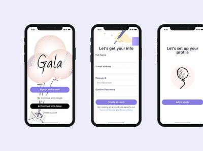 Simple Sign Up dailyui 001 event gala mobile app party planning uidesign