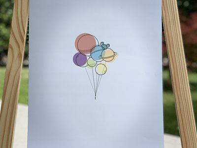 Balooniverse print colors design disney illustration minimal offset design poster print