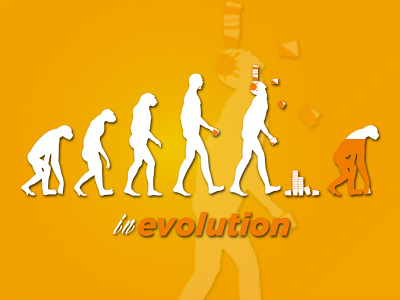 inEvolution - Tshirt design beach volley marathon creativity design evolution man monkey orange shapes t shirt tshirt