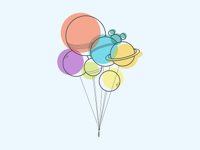 Ballooniverse in Offset Design 2018 baloon colors design illustration logo mickey mouse minimal offset offset design trend vector