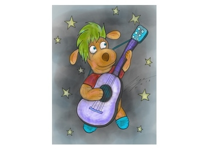 guitarist bear cartoon guitar guitarist rock stars