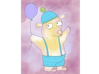 Polo bear balloon cartoon for kids happy hat illustration polo bear