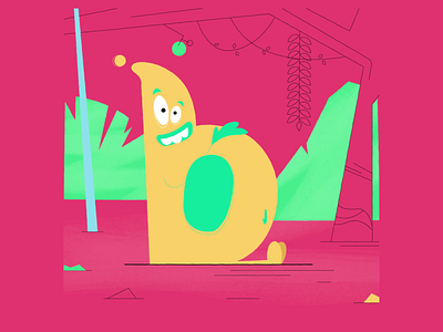 B is for "Bring me more food" animation design illustration motion design shapes