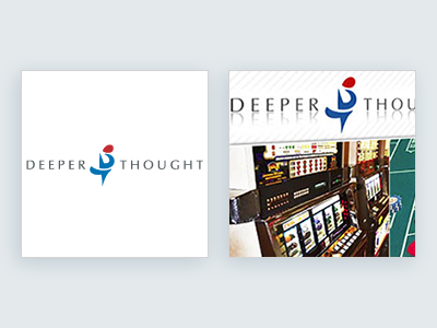 Deeper Thought branding identity logo swp games thinker thought