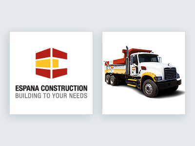 Espana Construction branding building construction identity logo truck