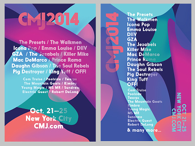 CMJ 2014 Killed Branding branding cmj design floating music posters shapes type