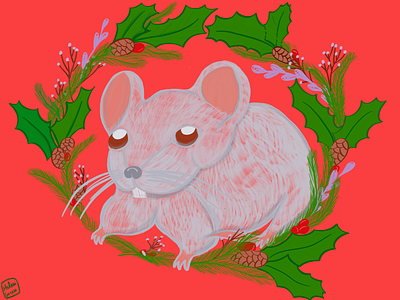 Christmas Mouse animal christmas design illustration pets portfolio postcards poster