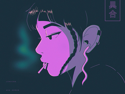GlitchGirl abstract anime design illustration ipad pro layout poster texture