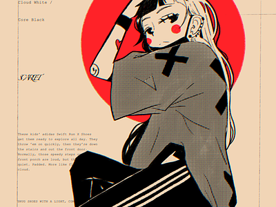 Adidas abstract anime design illustration ipad pro poster texture