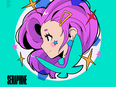Seraphine abstract anime illustration lol poster texture