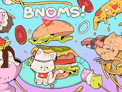 bnoms! abstract anime design illustration ipad pro poster texture