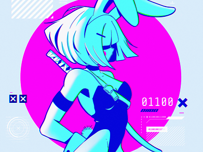 bunny 2022 abstract anime illustration ipad pro poster texture