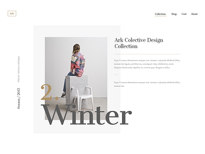 Winter Collection concept flat gold landing layout minimal style ui winter