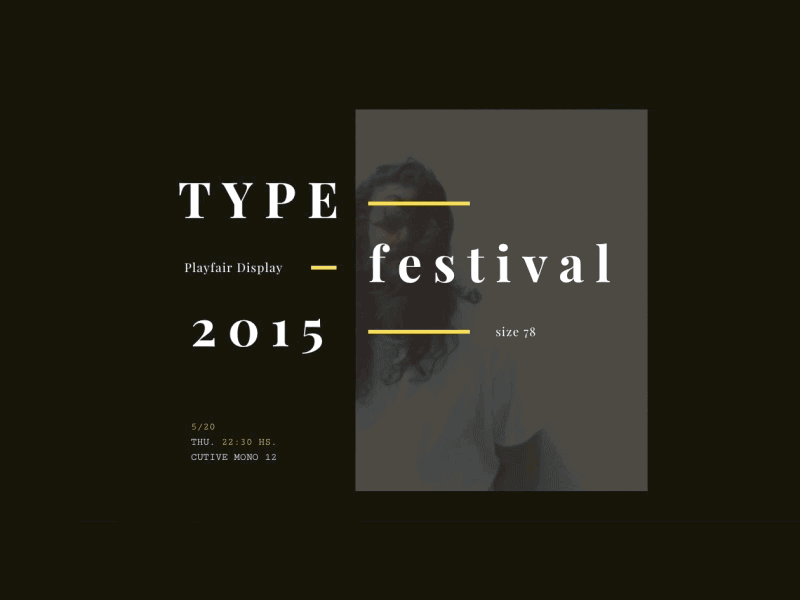 Type Festival animation clean concept design flat gif layout type ui website