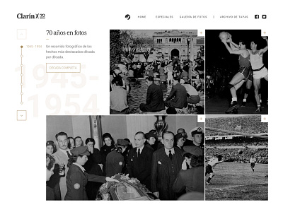 70th Anniversary of Clarín clarin grid history hover layout nav newspaper ph timeline