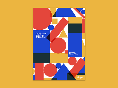 Dublin Hackathon poster by Mercedes Bazan for Stripe on Dribbble