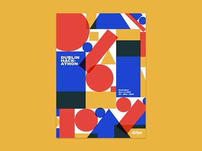 Dublin Hackathon poster abstract design flat poster stripe