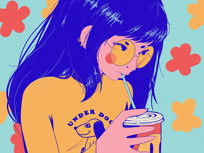 Soda anime illustration ipad pro layout poster