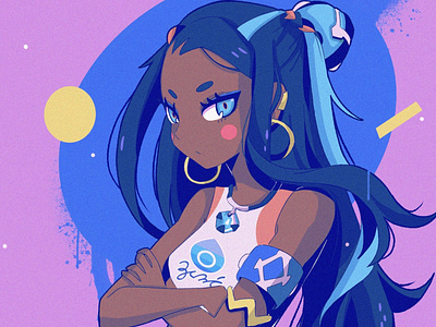 Nessa anime illustration ipad pro pokemon pokemonswordandshield poster texture