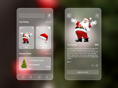 Online Santa Store app ui cart christmas creative ecommerce app mobile app mobile ui online online shop santa