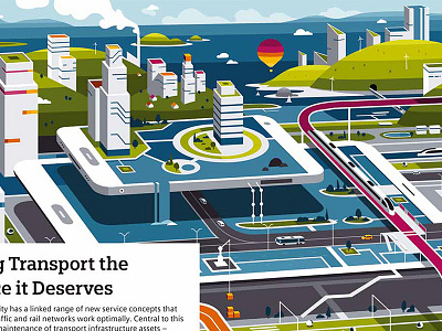 Siemens city editorial future illustration industrial siemens transport urban